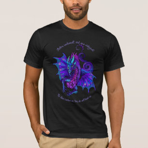 Dragon Art nouveau Stil Blue och Lila T Shirt