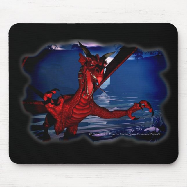 Dragon Attack 3D Fantasy Art Musmatta (Framsidan)