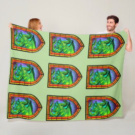 Dragon av fastnat glas fleecefilt