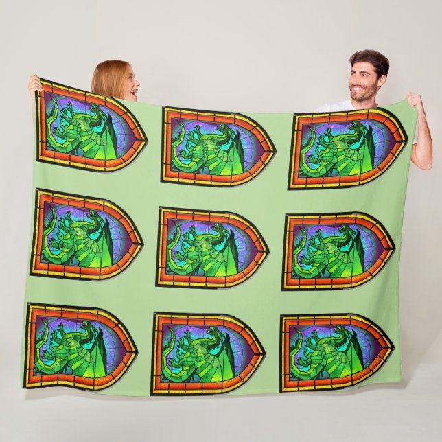 Dragon av fastnat glas fleecefilt (På plats)