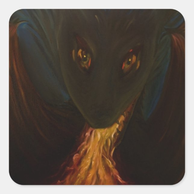 Dragon baby fyrkantigt klistermärke (Framsida)