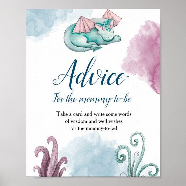 Dragon Baby Shower Advice for the-Mamma-to-be Poster (Framsidan)