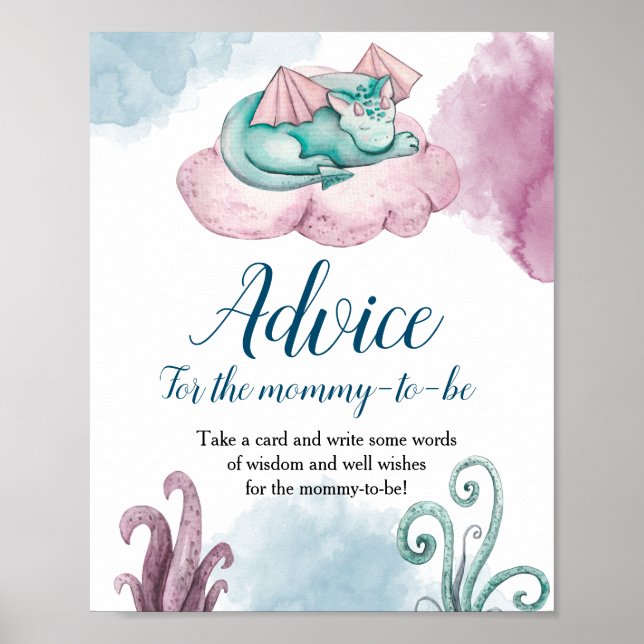 Dragon Baby Shower Advice for the-Mamma-to-be Poster (Framsidan)