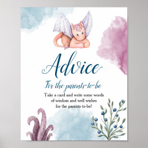 Dragon Baby Shower Advice for the-Parents-to be Poster