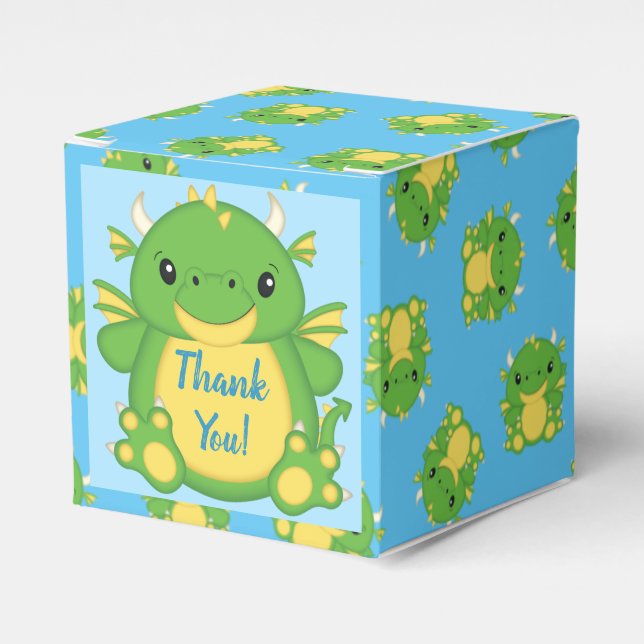 Dragon Baby Shower Blue Presentaskar (Framsidan Sidan)