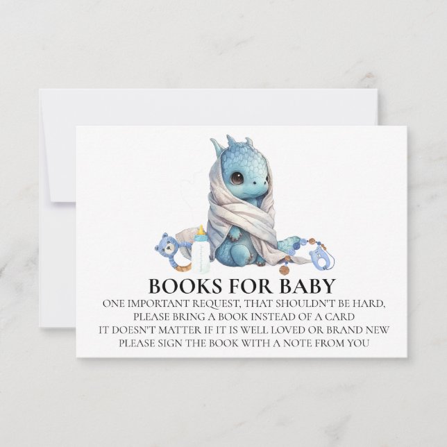 Dragon Baby Shower Bok för Baby Inbjudningar (Framsida)