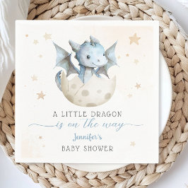 Dragon Baby Shower Boy Blue Dragon Pappersservett
