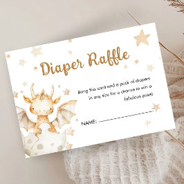 Dragon Baby Shower Cute Boho Diaper Raffle Tilläggskort