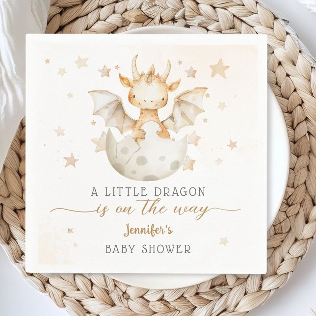 Dragon Baby Shower Cute Boho Dragon Pappersservett (Skapare uppladdad)
