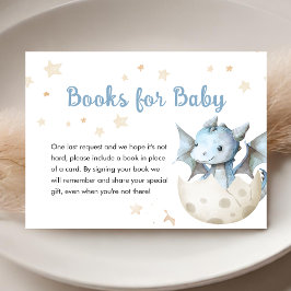 Dragon Baby Shower Cute Boy Blue Bokar för Baby Tilläggskort