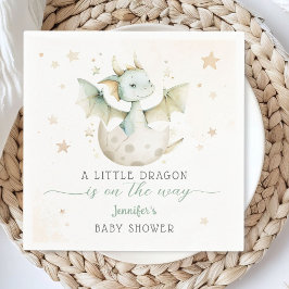 Dragon Baby Shower Cute Grönt Pappersservett