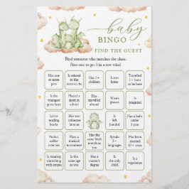 Dragon Baby Shower Hitta gäst Bingo-spelet