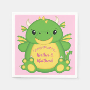 Dragon Baby Shower Rosa Pappersservett