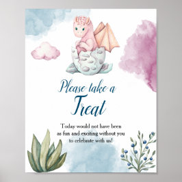 Dragon Baby Shower Ta ett Poster-tecken för Behand Poster
