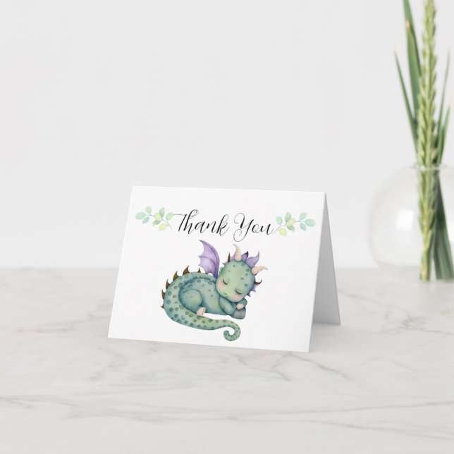 Dragon Baby Shower Tack Kort (Framsida)