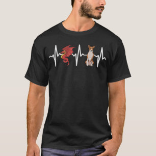 Dragon Basenji Heartslag Hund älskare  T Shirt