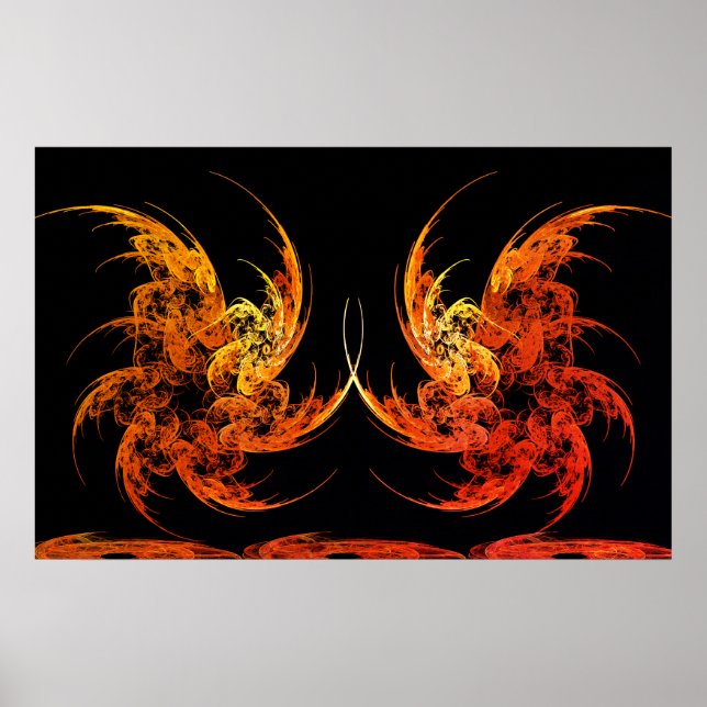 Dragon Battle Fractal Art Poster (Framsidan)