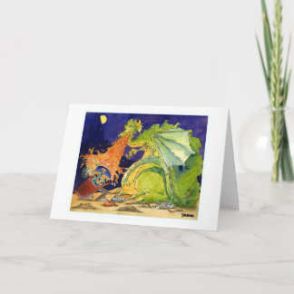 Dragon Battle Greeting Card Kort