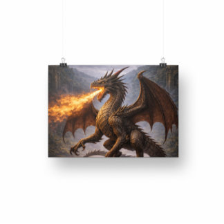 Dragon Battle Home & Gaming Room Decor Fototryck