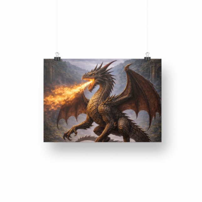 Dragon Battle Home & Gaming Room Decor Fototryck (Skapare uppladdad)