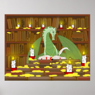 Dragon bibliotek poster