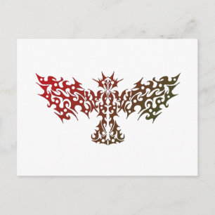 Dragon Bird Tribal Tattovykort Vykort