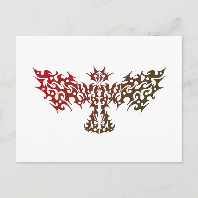 Dragon Bird Tribal Tattovykort Vykort (Framsida)