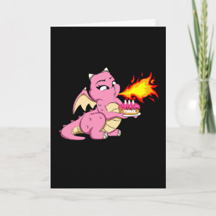 DRAGON BIRTHDAY 3 3rd Birthday Girl Cute Dragon Kort
