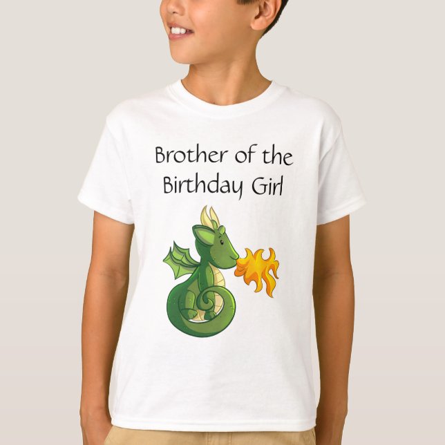 Dragon Birthday Brother T-Shirt (Framsida)