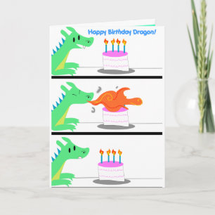 Dragon Birthday card Funny! Kort