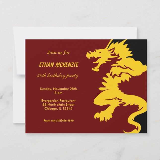 Dragon Birthday Inbjudningar (Framsida)