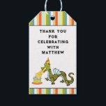 Dragon Birthday Tack Presentetikett<br><div class="desc">Tack märkre på födelsedagen för barnens dragontemade födelsedagsfest. Redigera text som ska läggas till namn.</div>