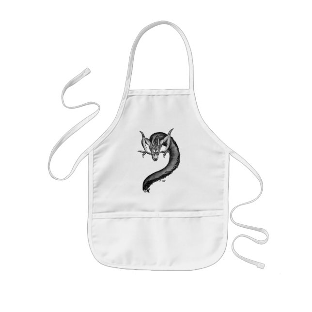 Dragon black and white Design Barnförkläde (Framsidan)