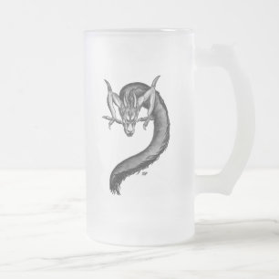 Dragon black and white Design Frostat Ölglas