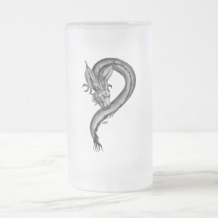 Dragon black and white Design Frostat Ölglas