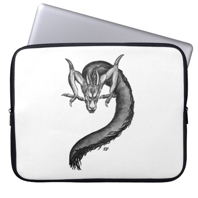 Dragon black and white Design Laptop Sleeve (Framsidan)