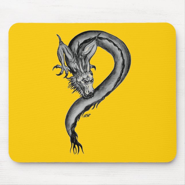 Dragon black and white Design Musmatta (Framsidan)