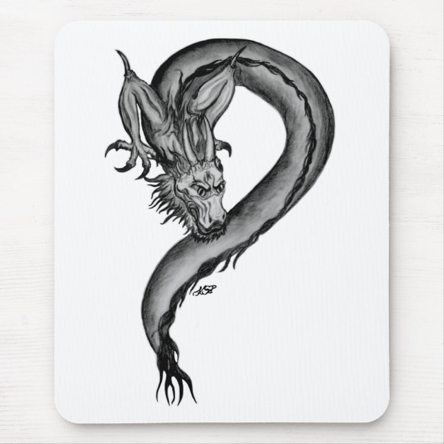 Dragon black and white Design Musmatta (Framsidan)