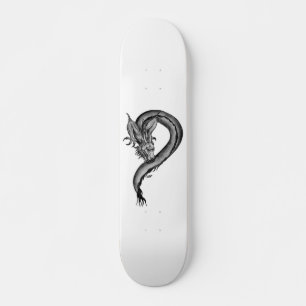 Dragon black and white Design Skateboard Bräda 19,5 Cm