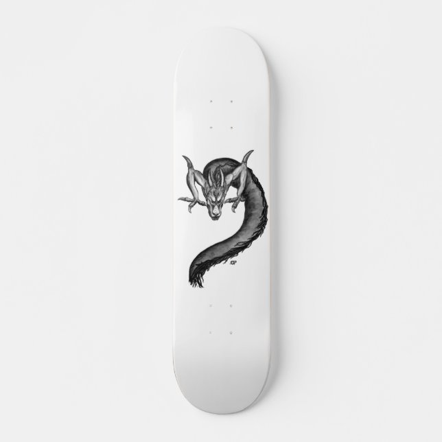 Dragon black and white Design Skateboard Bräda 20,5 Cm (Framsida)