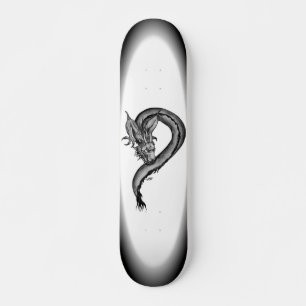 Dragon black and white Design Skateboard Bräda 21,5 Cm