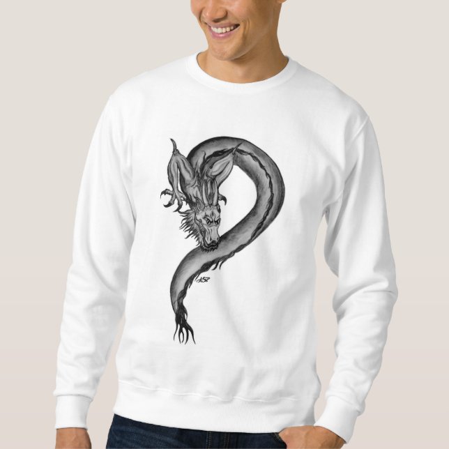 Dragon black and white Design Sweatshirt (Framsida)