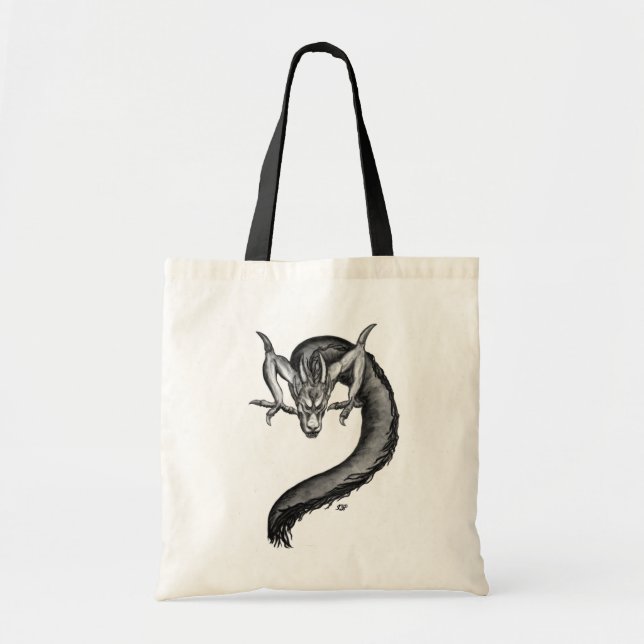 Dragon black and white Design Tygkasse (Framsidan)