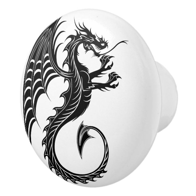Dragon Black Shape Tattoo Stil Knopp (Höger)