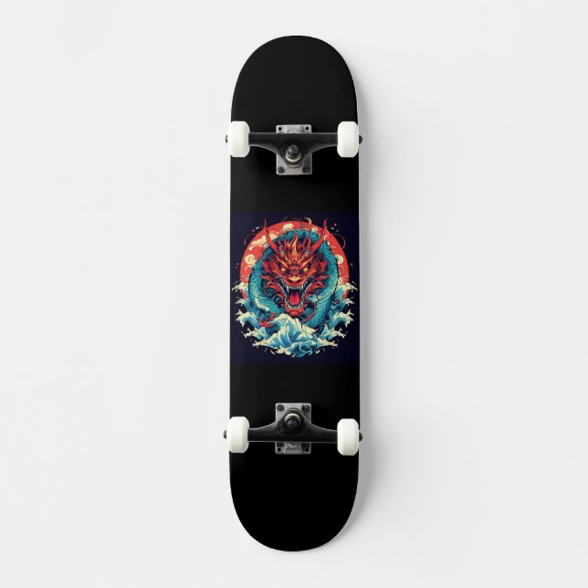 Dragon Bland Vågar Mini Skateboard Bräda 18,5 Cm (Framsida)