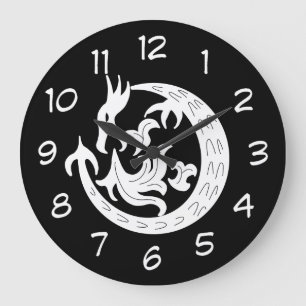 Dragon Blowing Fire Stor Klocka