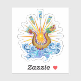 Dragon Boat Logotyp med Sol Rays Klistermärken