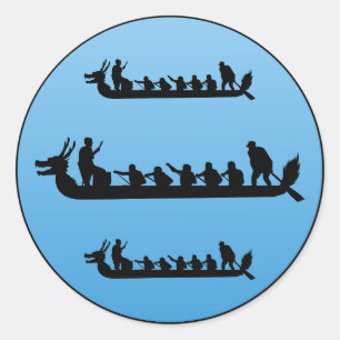 Dragon Boat Tävla Crew Paddlers Vatten sport Runt Klistermärke