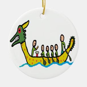 Dragon Boat Tävla Julgransprydnad Keramik