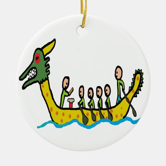 Dragon Boat Tävla Julgransprydnad Keramik (Framsidan)